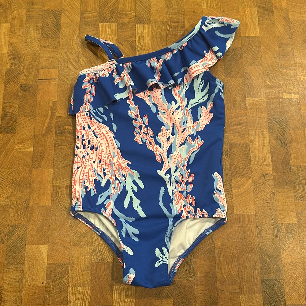 Lilly Pulitzer Kids Swim One Piece - Blue and Pink Coral Print